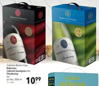 CITTI Markt Robertson Cabernet Sauvignon eller Chardonnay per Box, 3000 ml Angebot