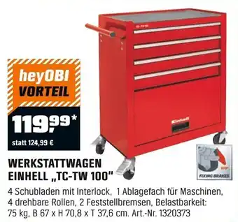 OBI WERKSTATTWAGEN EINHELL ,,TC-TW 100" Angebot