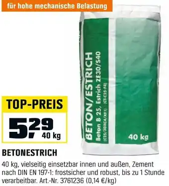 OBI BETONESTRICH 40 kg Angebot