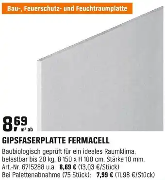 OBI GIPSFASERPLATTE FERMACELL Angebot