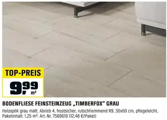 OBI BODENFLIESE FEINSTEINZEUG ,,TIMBERFOX" GRAU Angebot