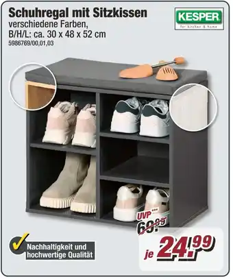 Poco KESPER Schuhregal mit Sitzkissen Angebot