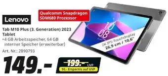 MediaMarkt Lenovo Tab M10 Plus (3. Generation) 2023 Tablet Angebot