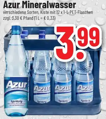 trinkgut Azur Mineralwasser 12x1 L PET Flaschen Angebot