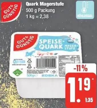 Edeka GUT & GÜNSTIG Quark Magerstufe 500 g Packung Angebot