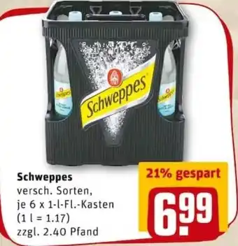 REWE PETZ Schweppes 6x1L Angebot