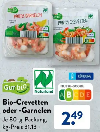 Aldi Süd Gut Bio-Crevetten oder Garnelen 80 g Packung Angebot