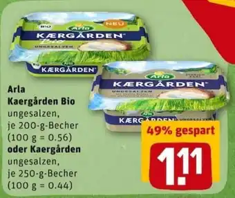 REWE City Arla Kaergården Bio 200g oder Kaergården 250g Becher Angebot