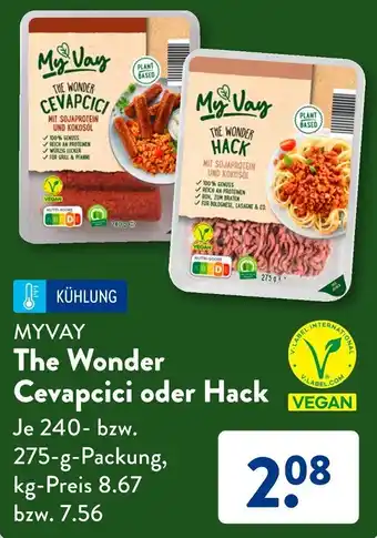 Aldi Süd MYVAY The Wonder Cevapcici oder Hack 240-275 g Packung Angebot