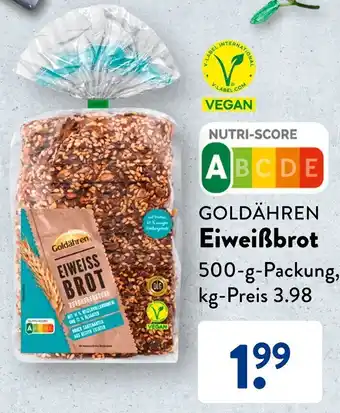 Aldi Süd GOLDÄHREN Eiweißbrot 500 g Packung Angebot