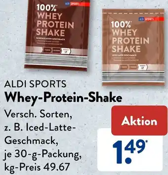 Aldi Süd ALDI SPORTS Whey-Protein-Shake 30 g Packung Angebot