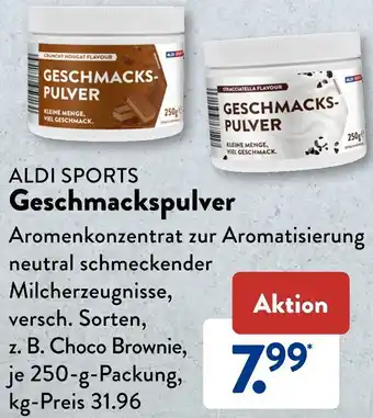 Aldi Süd ALDI SPORTS Geschmackspulver 250 g Packung Angebot