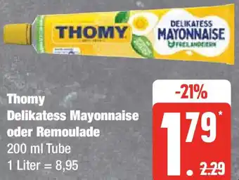 Edeka Thomy Delikatess Mayonnaise oder Remoulade 200 ml Tube Angebot