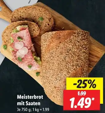 Lidl Meisterbrot mit Saaten 750 g Angebot