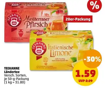 PENNY TEEKANNE Ländertee 50-g-Packung Angebot