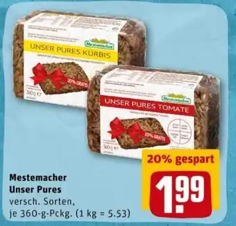 REWE City Mestemacher Unser Pures 360g Angebot