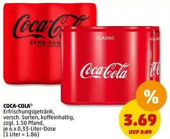 PENNY Coca-Cola 6 x 0,33 Liter Dose Angebot