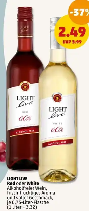 PENNY LIGHT LIVE Red oder White 0,75 Liter Flasche Angebot