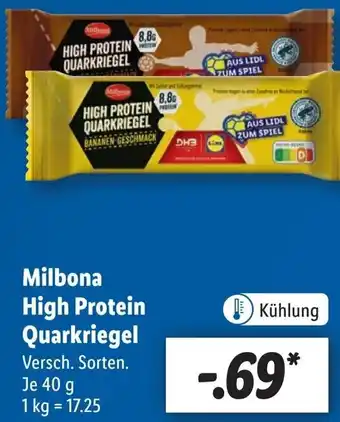 Lidl Milbona High Protein Quarkriegel 40 g Angebot