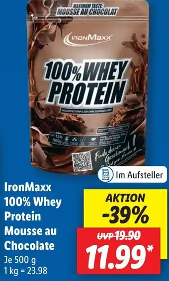 Lidl IronMaxx 100% Whey Protein Mousse au Chocolate 500 g Angebot