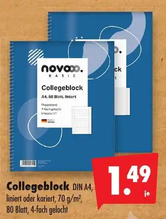 Mäc Geiz Collegeblock A4, 80 Blatt, liniert Angebot