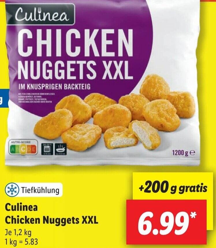 Culinea Chicken Nuggets XXL 1,2 kg Angebot bei Lidl