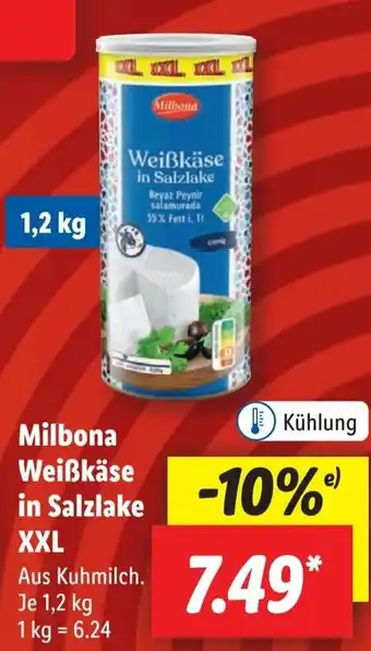 Lidl Milbona Weißkäse in Salzlake XXL 1,2 kg Angebot