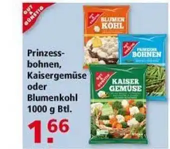 Multi Markt Gut & Günstig Prinzess Bohnen Kaisergemüse Oder Blumenkohl 1000g Btl. Angebot