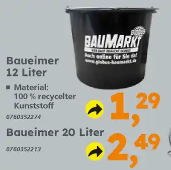 Globus Baumarkt Baueimer 20 Liter Angebot