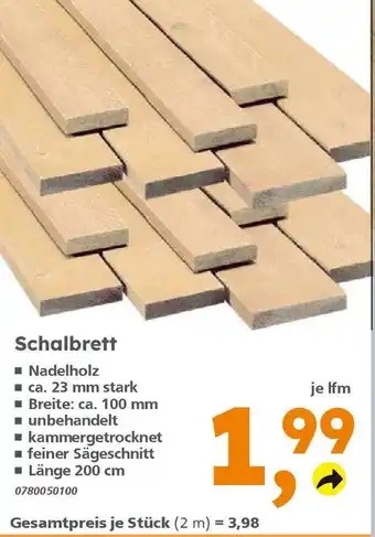 Globus Baumarkt Schalbrett Angebot