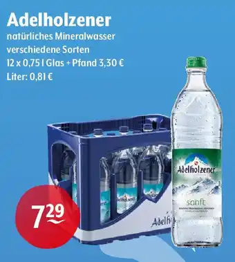 Getränke Hoffmann Adelholzener natürliches Mineralwasser verschiedene Sorten 12 x 0,75 l Angebot