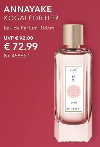 Douglas ANNAYAKE KOGAI FOR HER Eau de Parfum, 100 ml Angebot