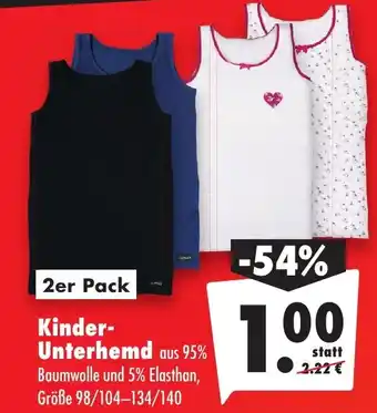 Mäc Geiz Kinder-Unterhemd aus 95% Baumwolle und 5% Elasthan, Größe 98/104-134/140 2er Pack Angebot