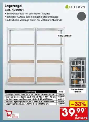 Netto Marken-Discount JUSKYS Lagerregal Best.-Nr. 012401 Angebot