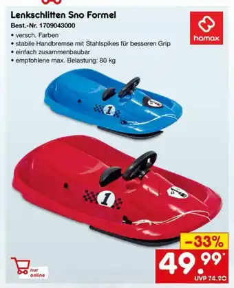 Netto Marken-Discount hamax Lenkschlitten Sno Formel Angebot