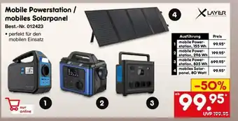 Netto Marken-Discount LAYER Mobile Powerstation / mobiles Solarpanel Angebot