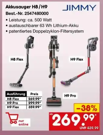 Netto Marken-Discount JIMMY Akkusauger H8/H9 Angebot