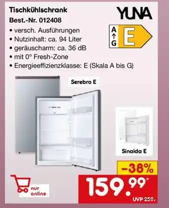 Netto Marken-Discount YUNA Tischkühlschrank Best.-Nr. 012408 Angebot