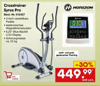 Netto Marken-Discount H HORIZON Crosstrainer Syros Pro Angebot