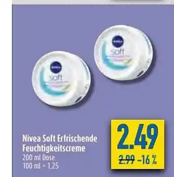 diska Nivea Soft Erfrischende Feuchtigkeitscreme Angebot