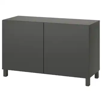 IKEA BestÅ Aufbewahrung mit Türen, dunkelgrau/lappviken/stubbarp dunkelgrau, 120x42x74 cm Angebot