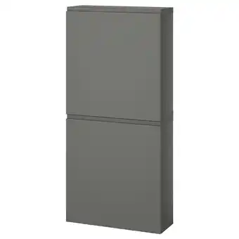 IKEA BestÅ Wandschrank mit 2 Türen, dunkelgrau/västerviken dunkelgrau, 60x22x128 cm Angebot