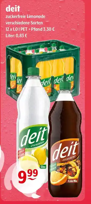 Getränke Hoffmann deit zuckerfreie Limonade 12*1L Angebot