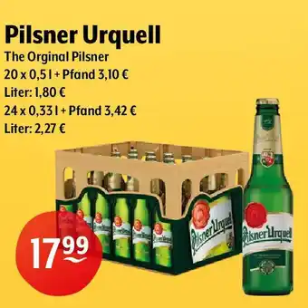 Getränke Hoffmann Pilsner Urquell The Orginal Pilsner 20*500/24*330ml Angebot