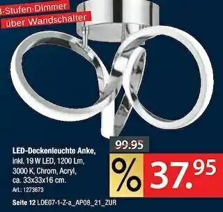 Zurbrüggen Led-deckenleuchte anke Angebot