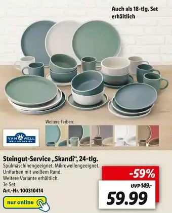 Lidl Van well steingut-service „skandi“, 24-tlg. Angebot