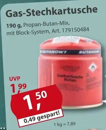 Sonderpreis Baumarkt Gas-Stechkartusche 190 g, Propan-Butan-Mix, mit Block-System Angebot