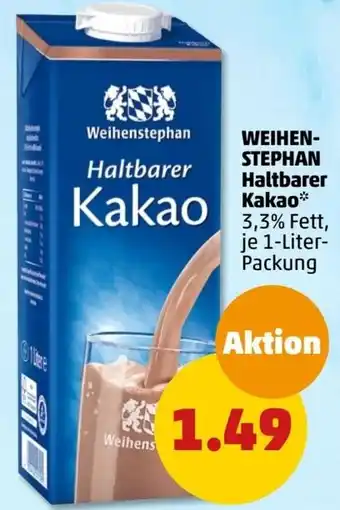 PENNY WEIHENSTEPHAN Haltbarer Kakao 1 Liter Packung Angebot