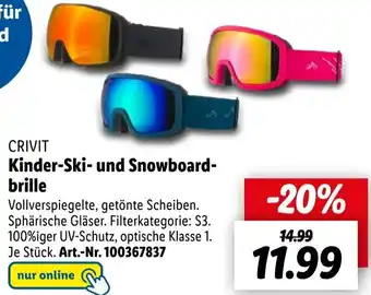 Lidl CRIVIT Kinder-Ski und Snowboardbrille Angebot