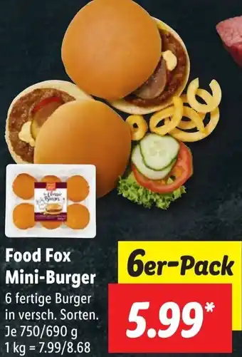 Lidl Food Fox Mini-Burger 750/690 g Angebot